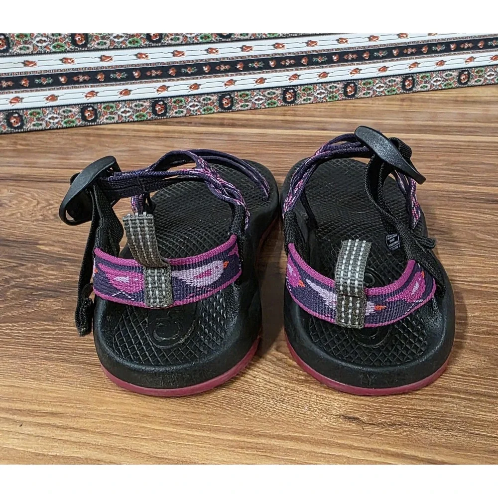 Chaco ZX/1 EcoTread Sandals Kids Size 1 Purple Wildflower Strappy Water Hiking